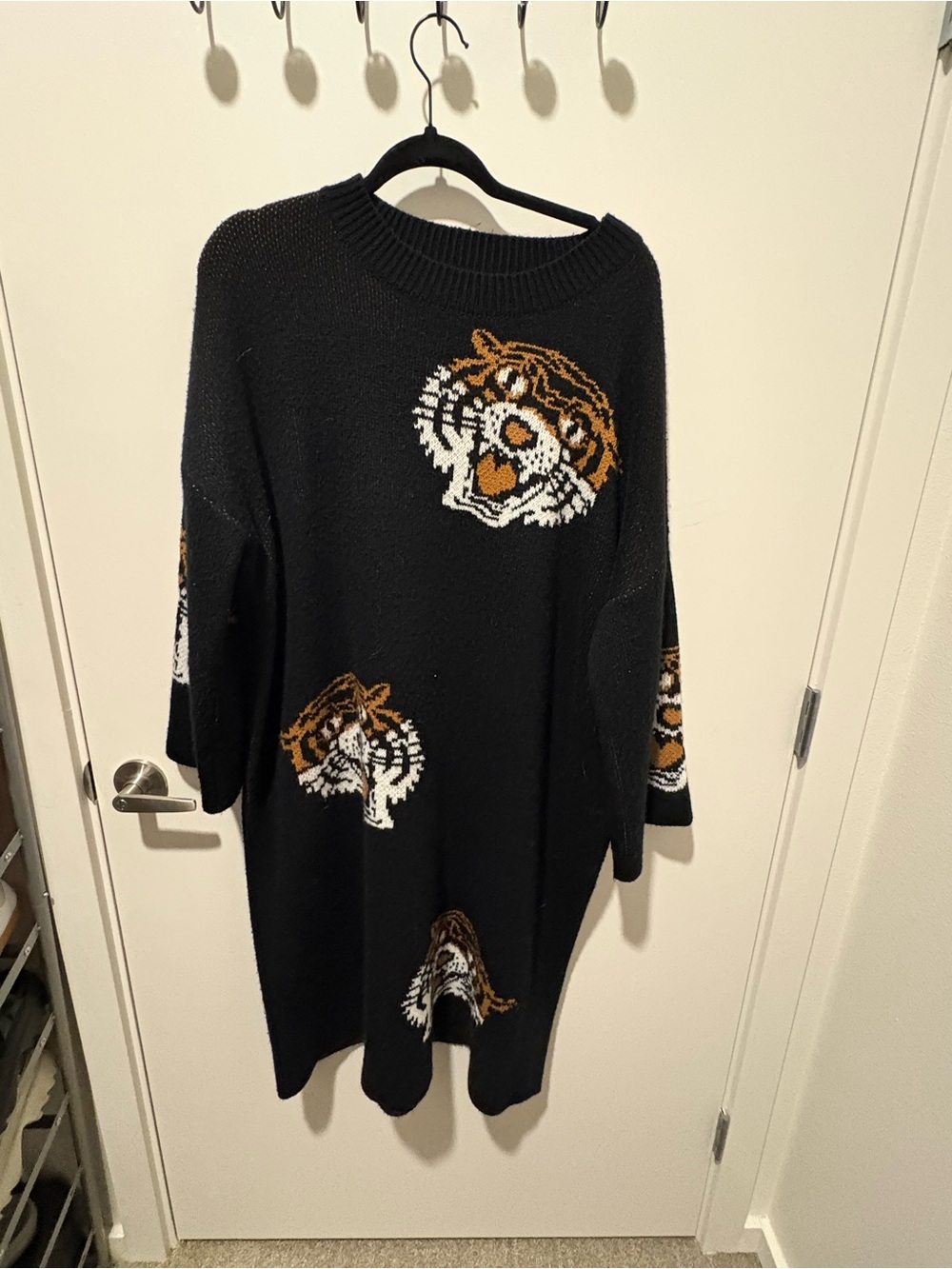 Dressed in LALA Original Tiger Knit Sweater Dress S/M Oversized Soft Cozy